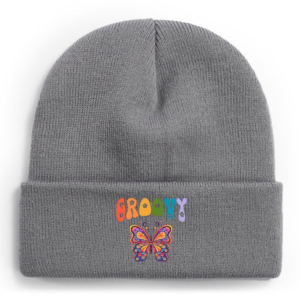 Groovy Butterfly Knit Warm Winter Hat Beanie (Made in USA)