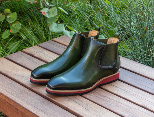 Carrucci Calfskin Boot - Olive