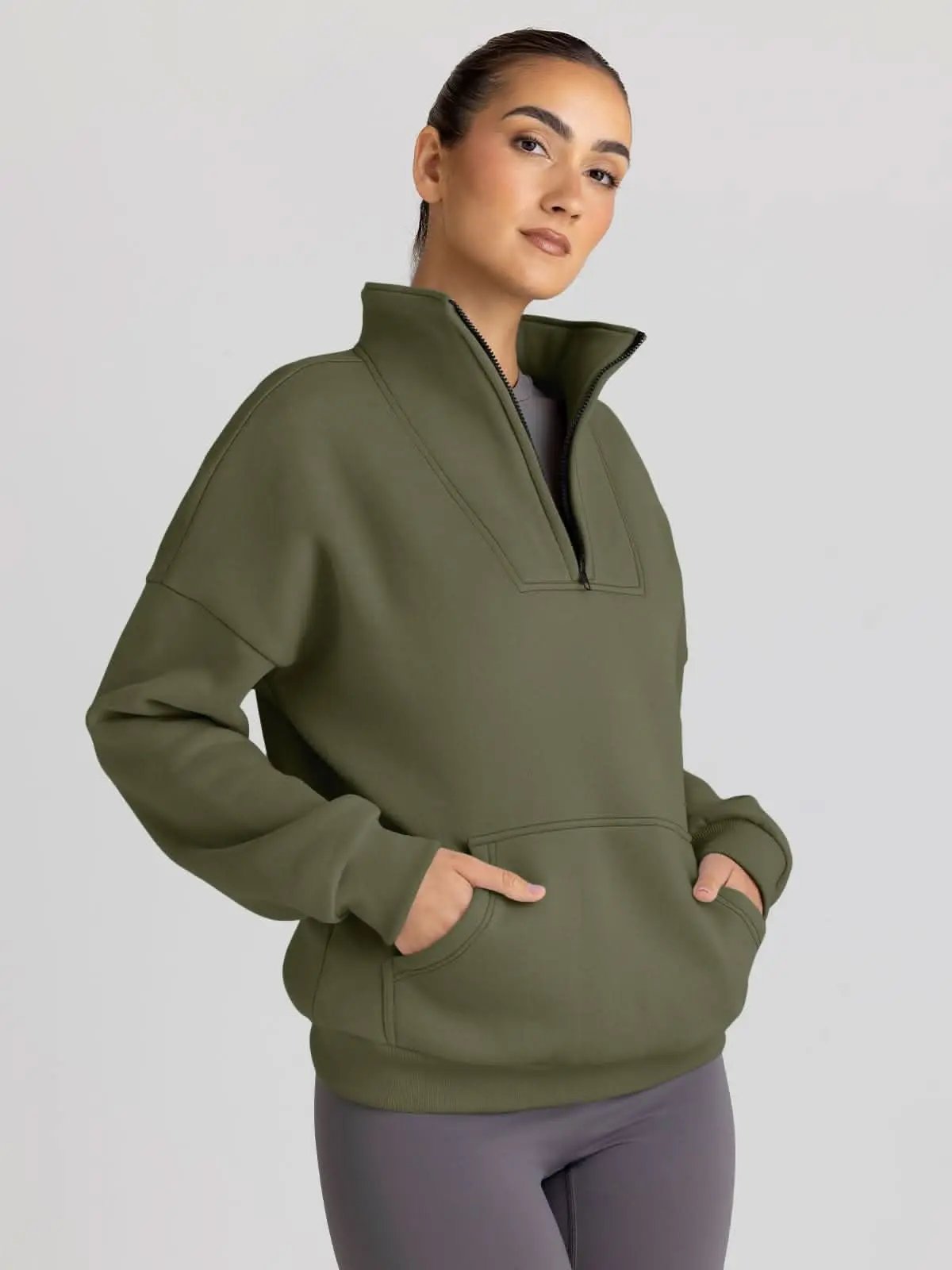 Love Salve Oversized Half Zip Sweatshirt — Cozy Fall Pullover