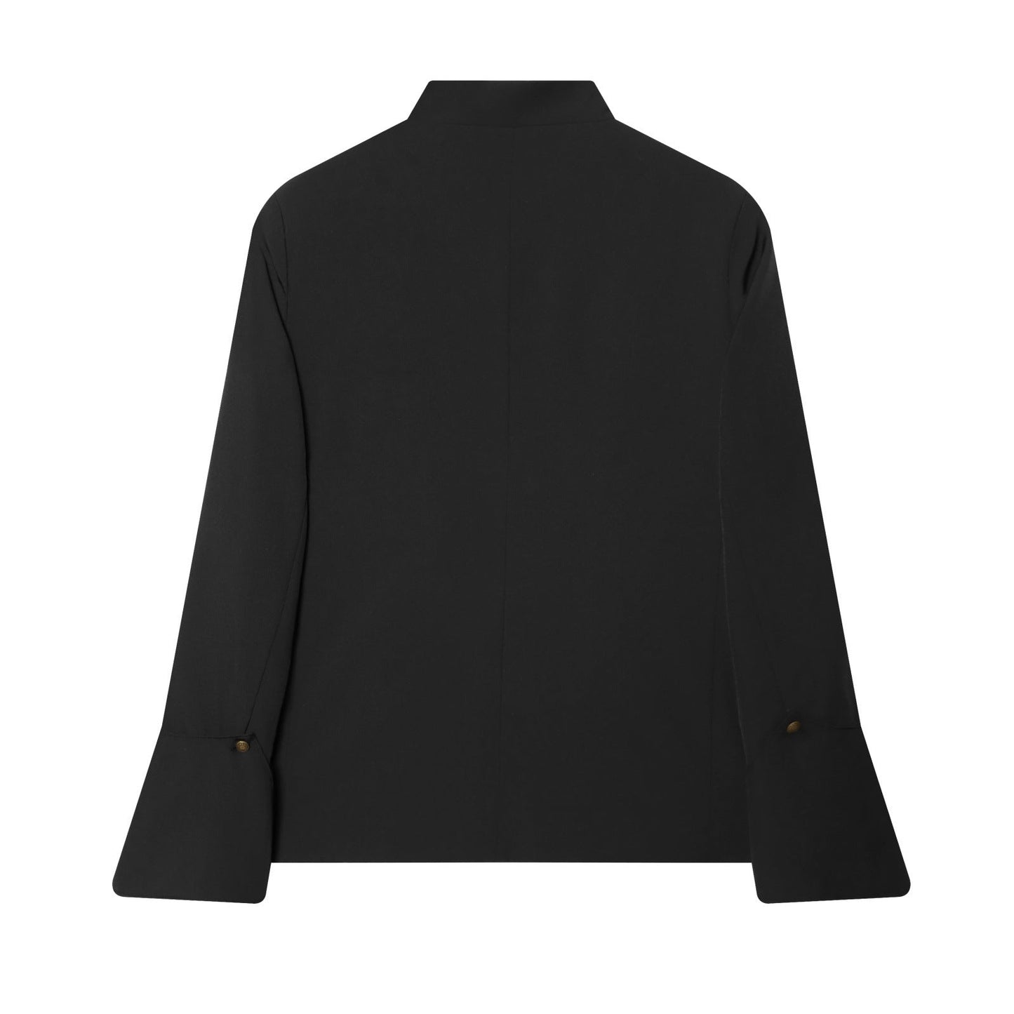 Fashionable And Versatile Tailored Blazer With A Mock Turtleneck And Layered Detailing