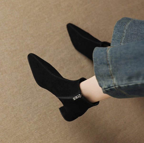 Women's Low-Heeled Suede Ankle Boots