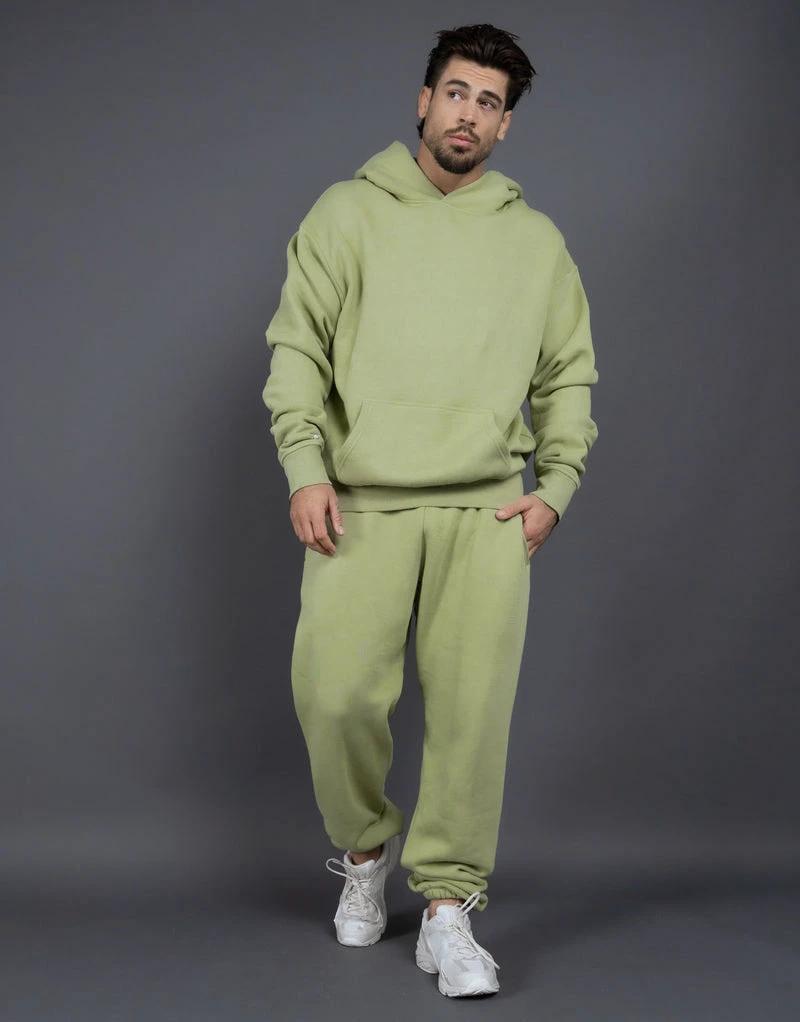 Men's Casual Loose Solid Color Hooded Sweatshirt Pants