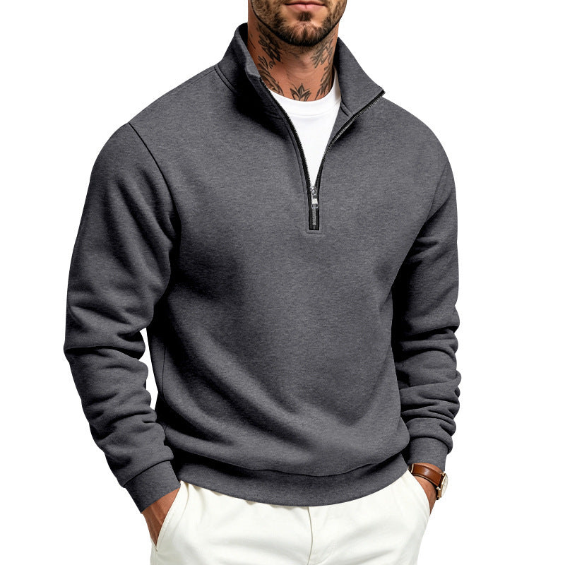 Men's Sports And Leisure Stand Up Collar Zipper Sweatshirt