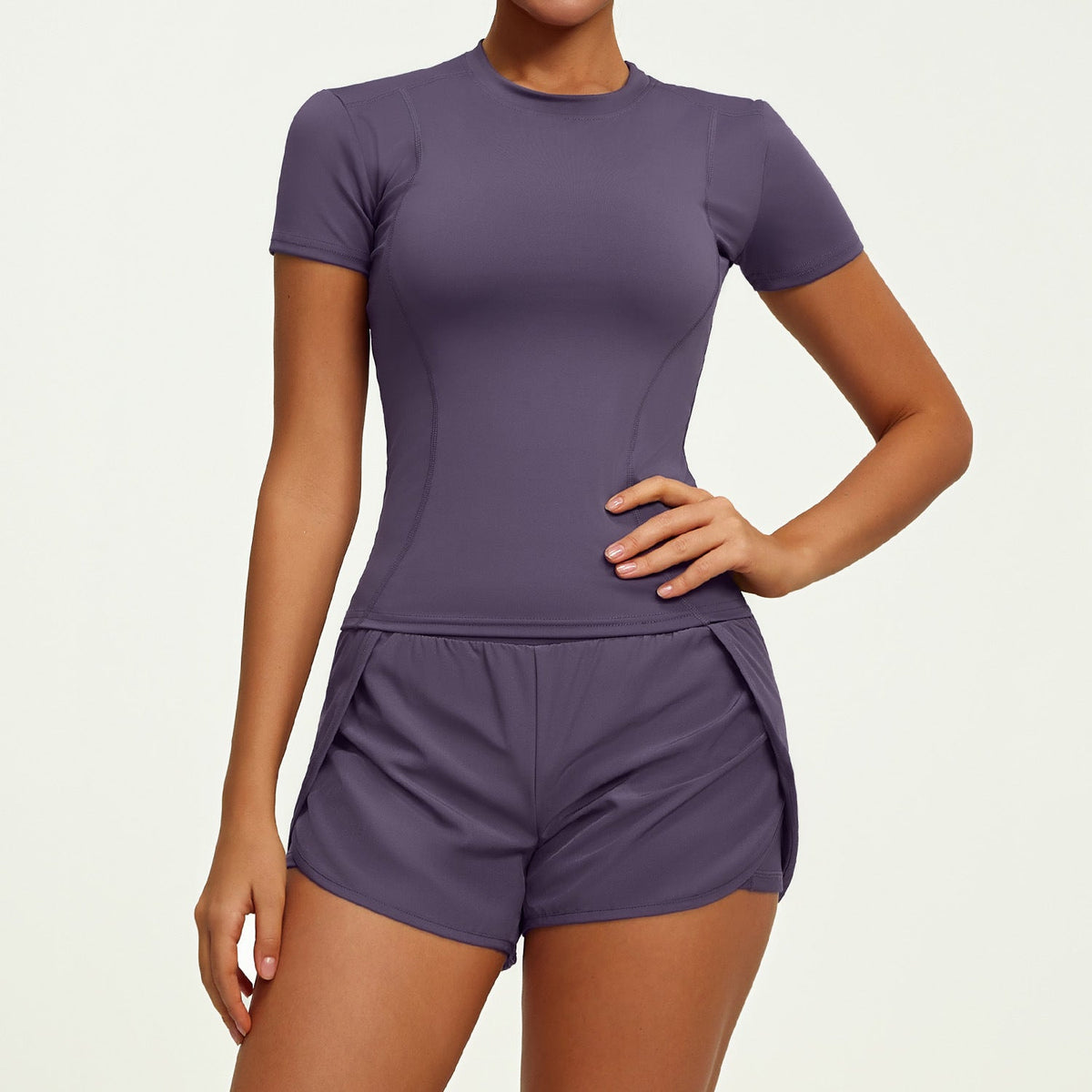 Women's Short Tight Thin Yoga Outfit Two-piece Set