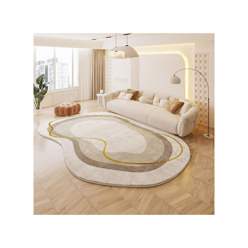 Cream Colored Stain-resistant And Easy To Maintain Cashmere Look Rug