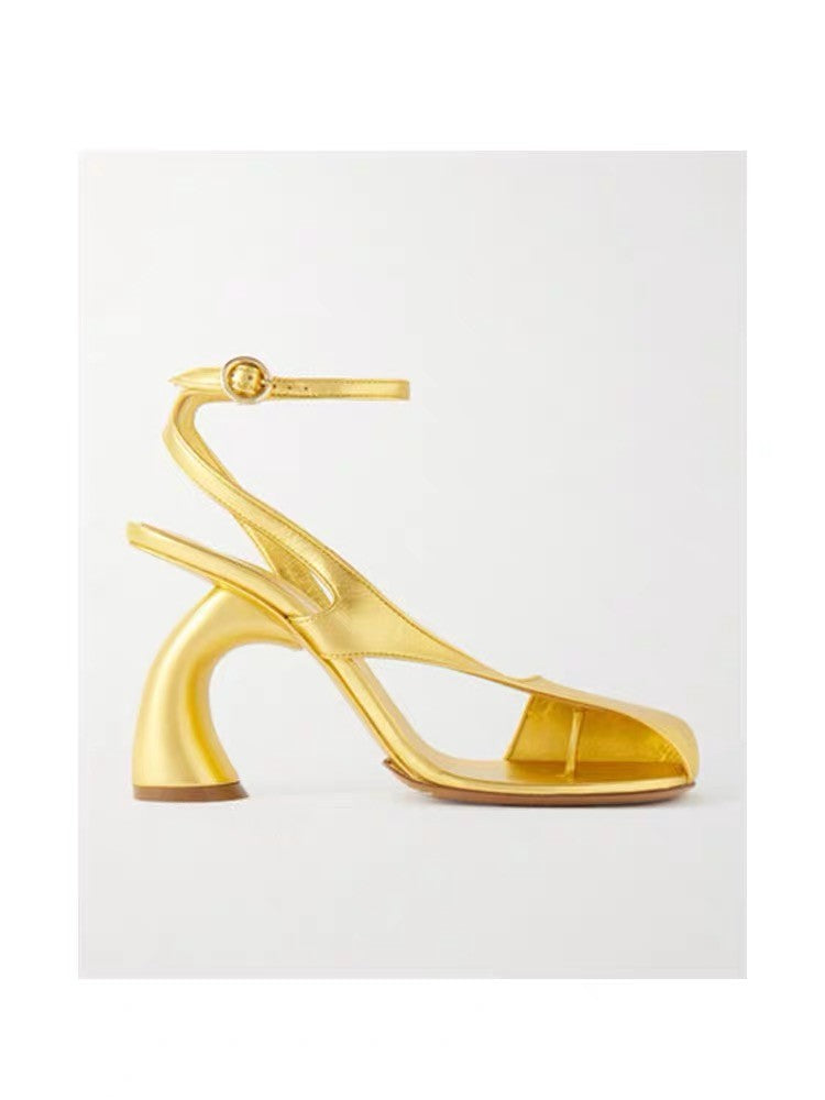 Women's Stiletto Peep-toe Sandals With A Square-Toe