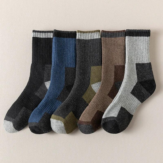 Men's Wool Fleece Lined Padded Warm Terry-loop Socks