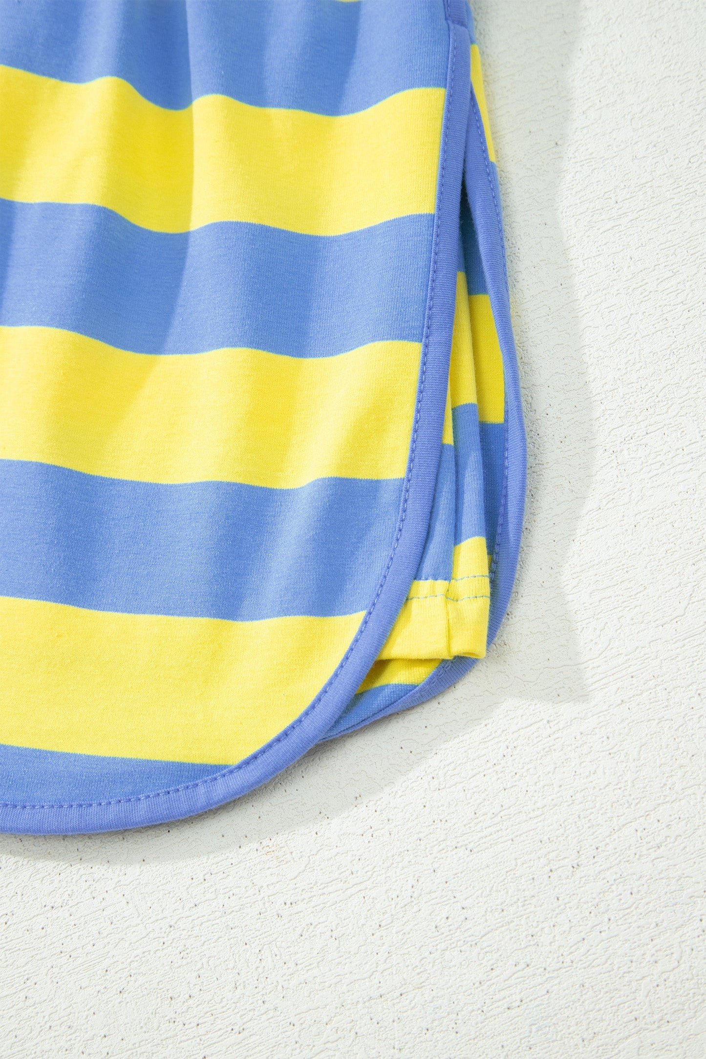 Yellow Stripe Dolman Tee Drawstring Skort Athletic 2pcs Set