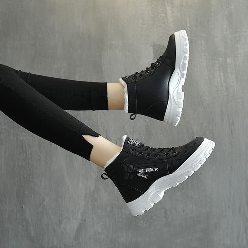 Women's Fleece Lace-up Boots