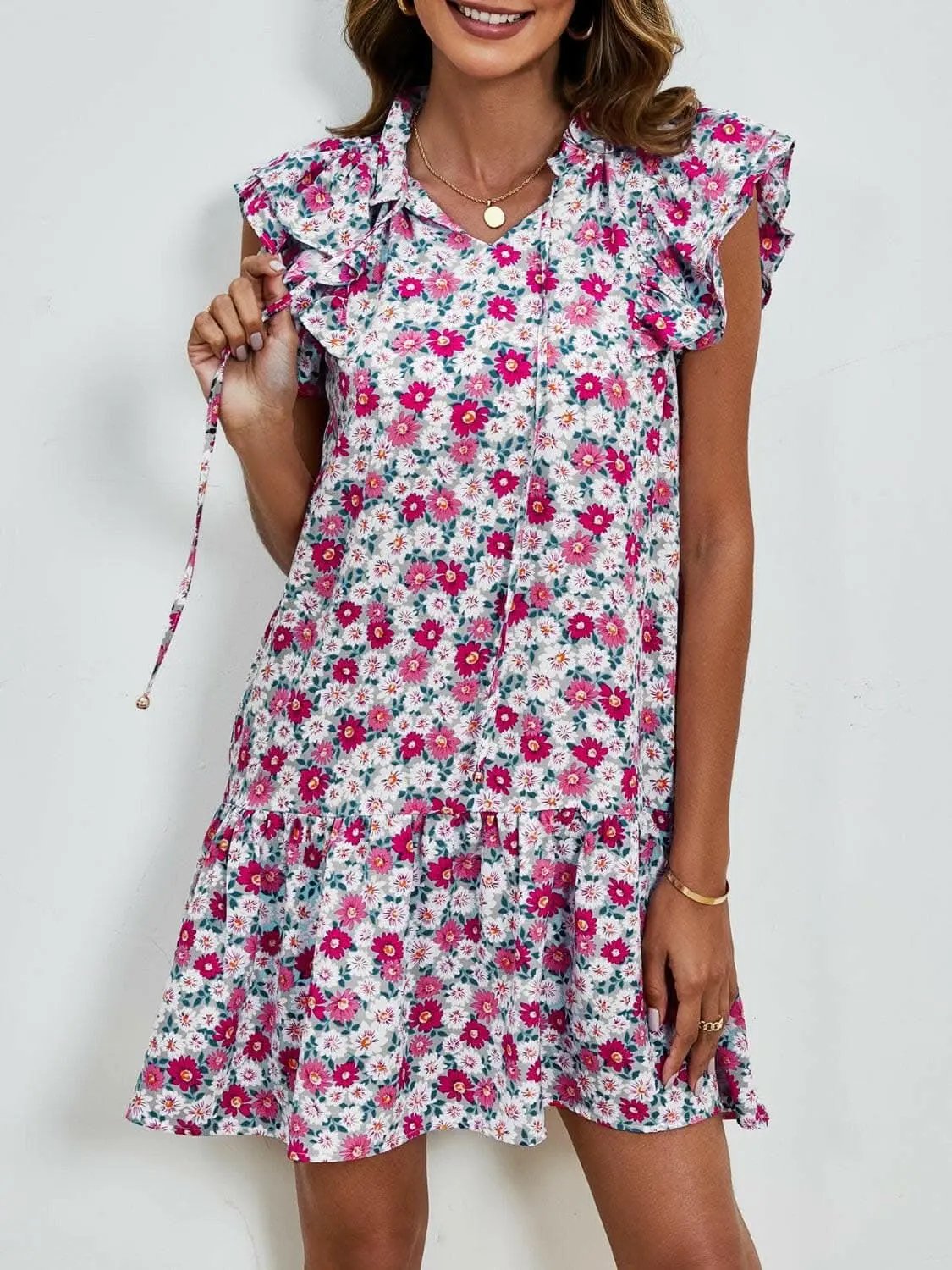 Dresses Trendsi swimwear - Floral Cap Sleeve Mini Dress
