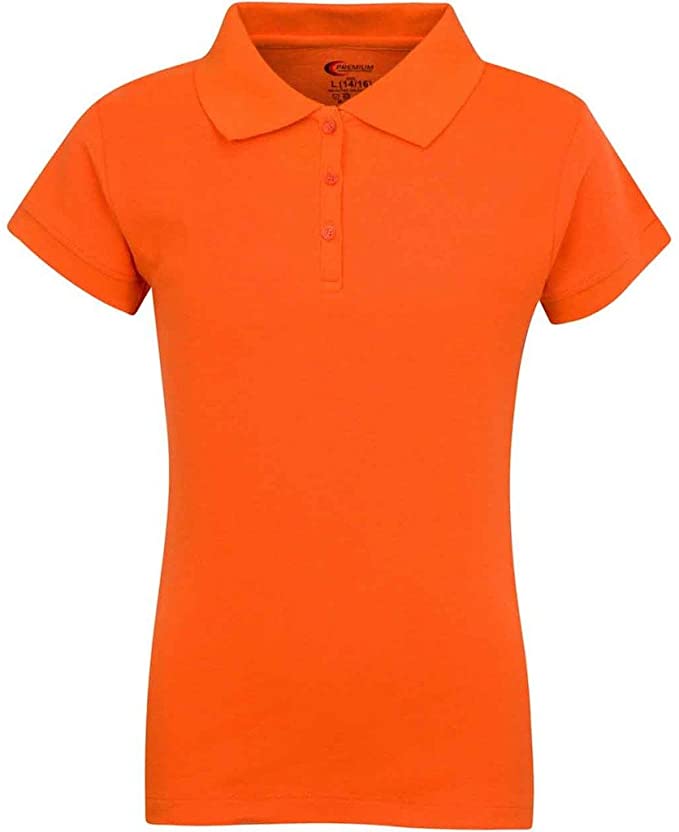 Girls Short Sleeve Pique Polo Shirt
