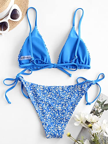 Bright Swimwear - Women's Triangle Bikini Floral String Bikini Set Two Piece Swimsuit Bathing Suits