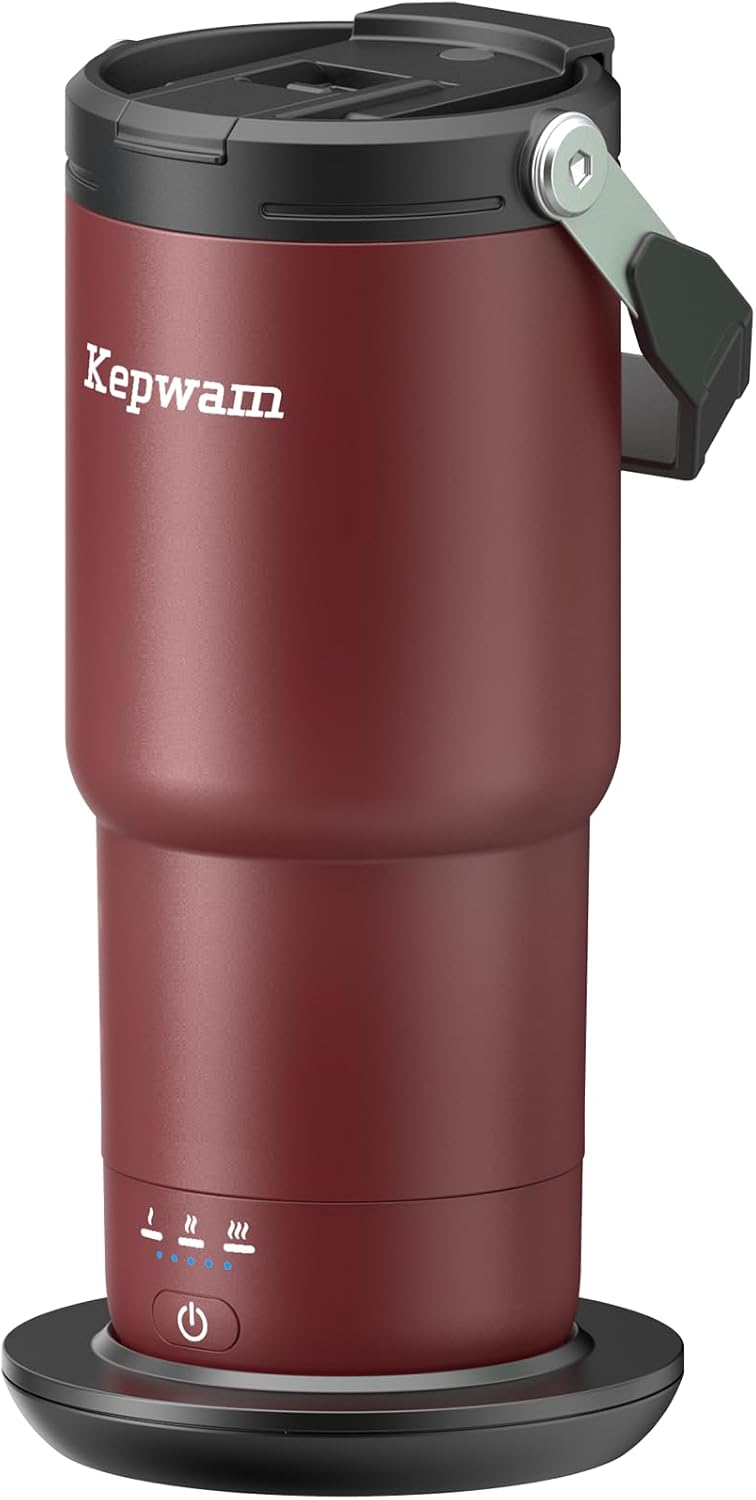 Self-Heating Travel Mug 20oz, Temperature-Controlled Coffee Warmer Mug, Smart Travel Coffee Mug Keep Coffee Drinks Hot, Heated Mug Great for Driver Outdoor Fits Car Cup Holders