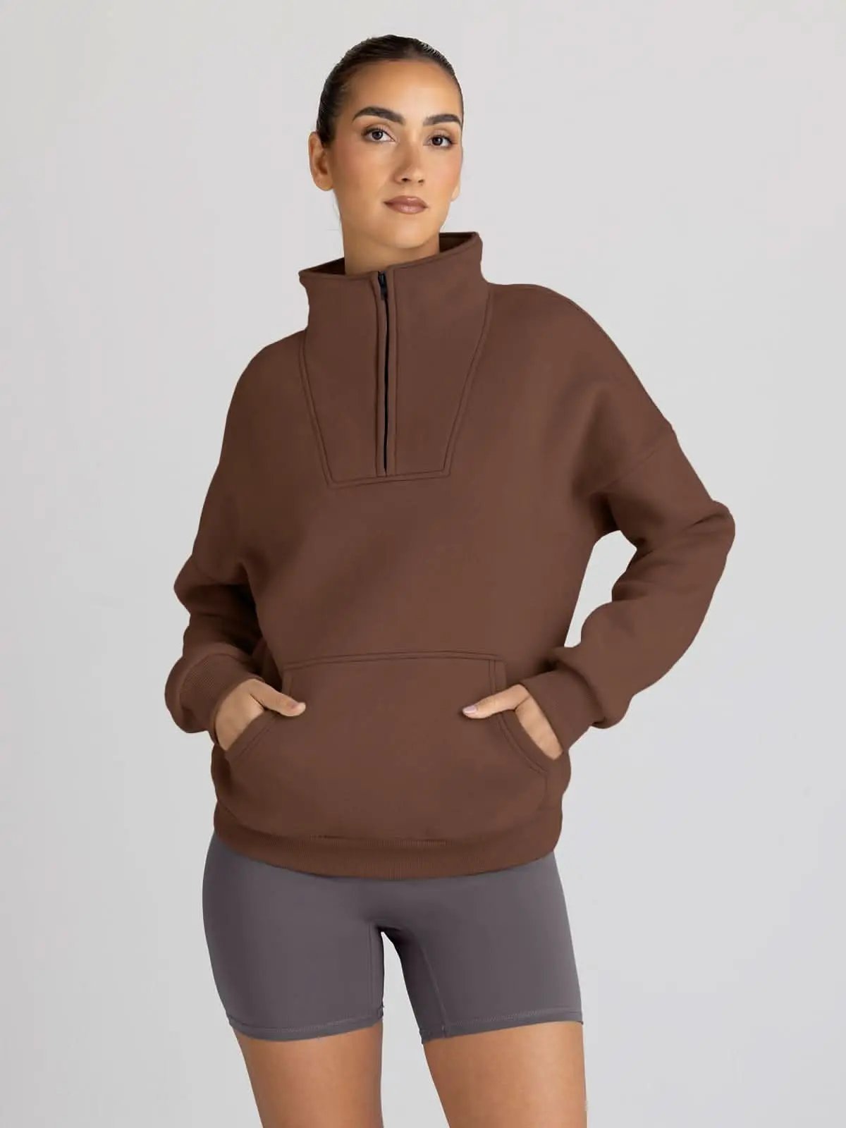 Love Salve Oversized Half Zip Sweatshirt — Cozy Fall Pullover