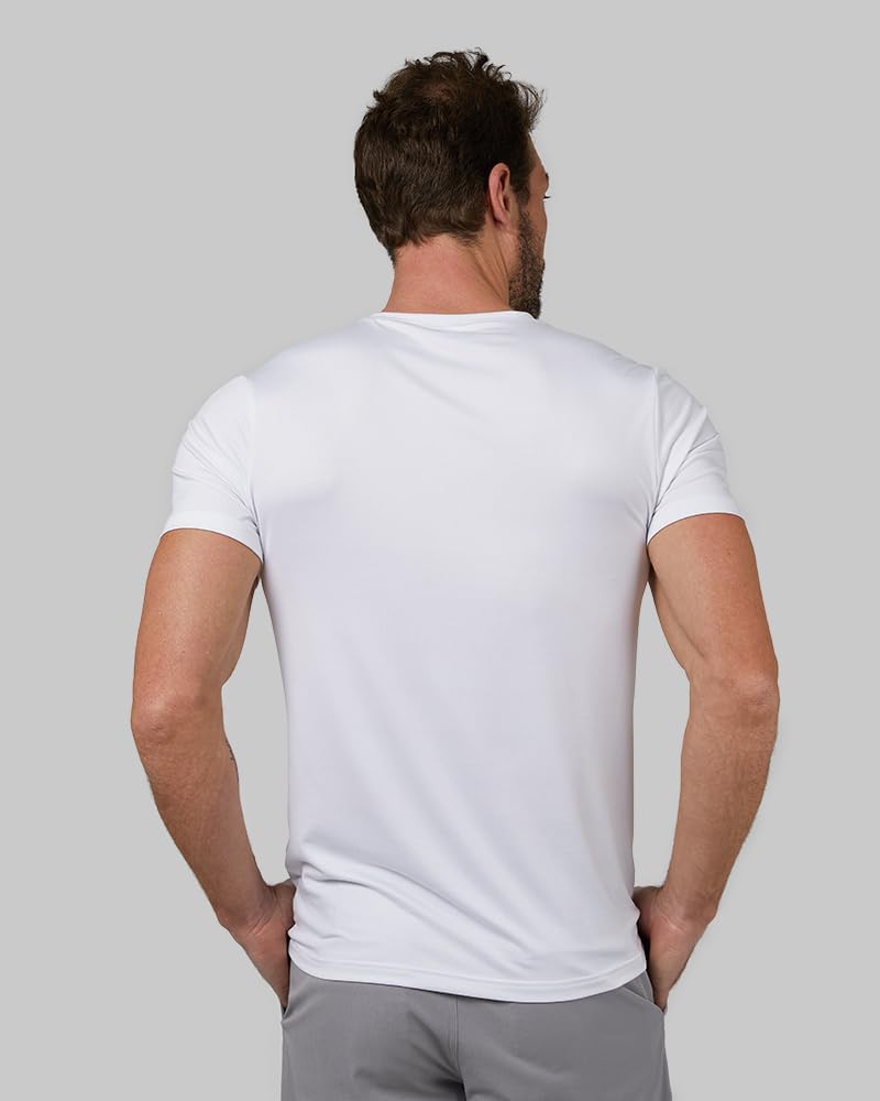 Camiseta de cuello redondo 32 Degrees para hombre, paquete de 4 | Antiolor | Secado rápido | Elástico en 4 direcciones
