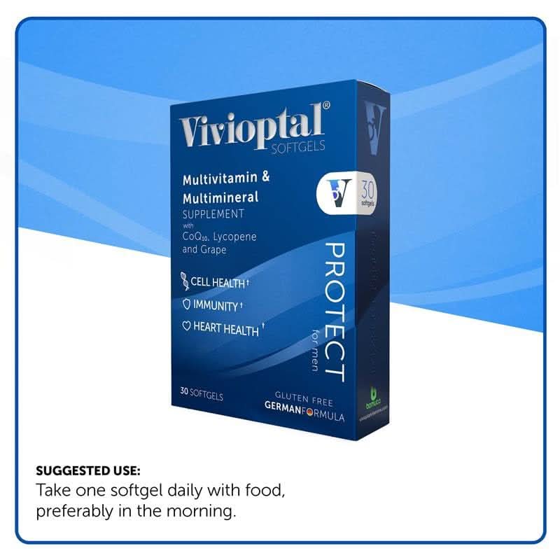 Vivioptal PROTECT For Men Multivitamin & Multimineral Supplement 30 Capsules