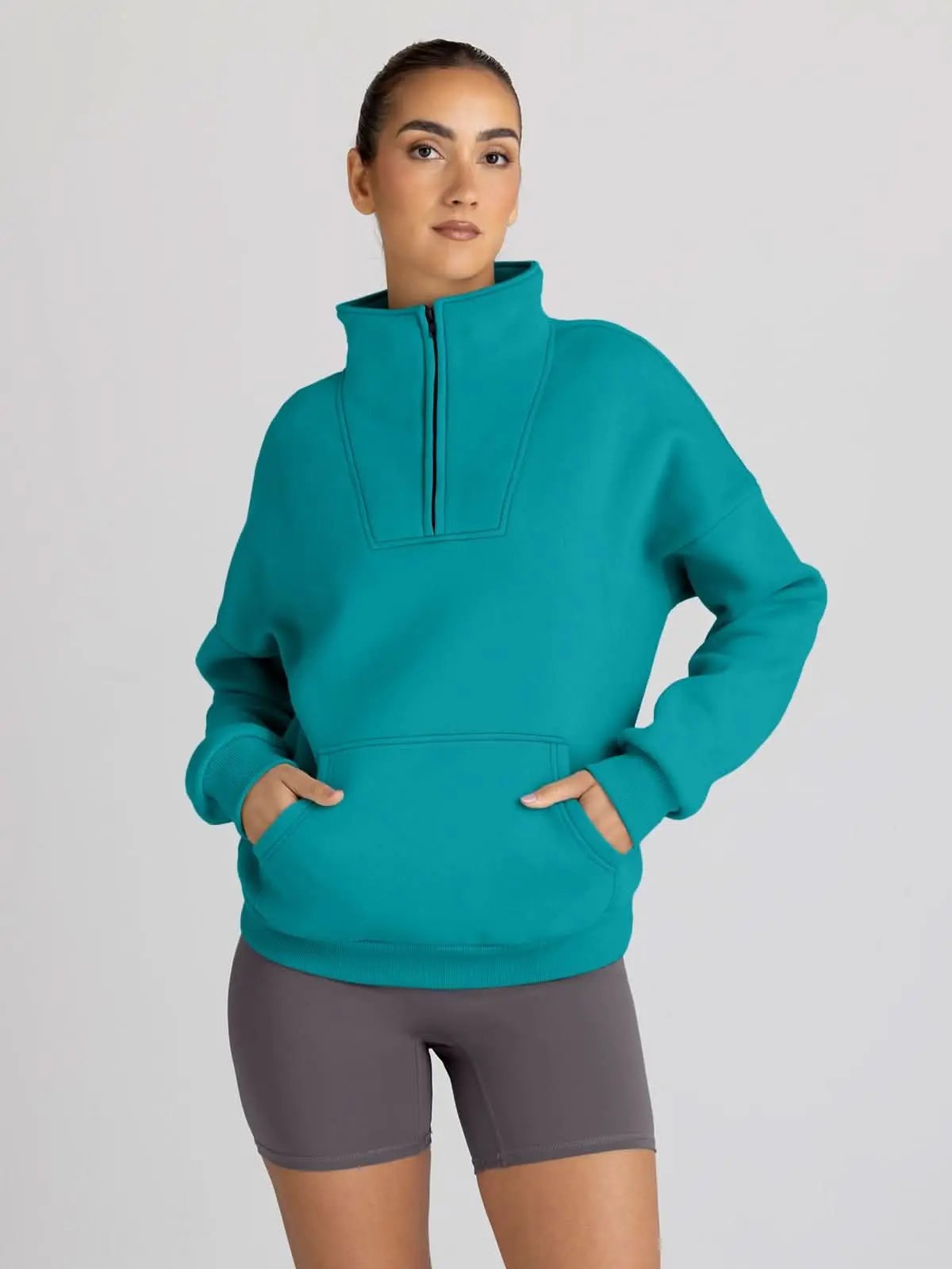 Love Salve Oversized Half Zip Sweatshirt — Cozy Fall Pullover