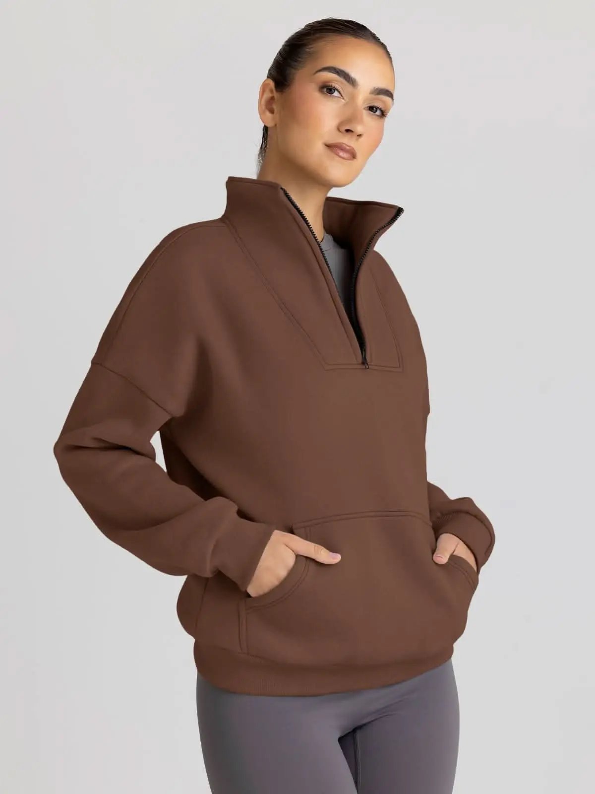 Love Salve Oversized Half Zip Sweatshirt — Cozy Fall Pullover