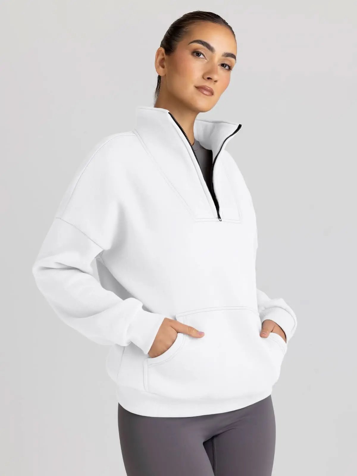 Love Salve Oversized Half Zip Sweatshirt — Cozy Fall Pullover