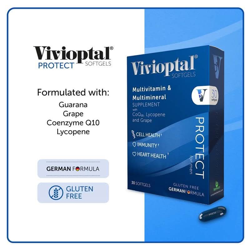 Vivioptal PROTECT For Men Multivitamin & Multimineral Supplement 30 Capsules