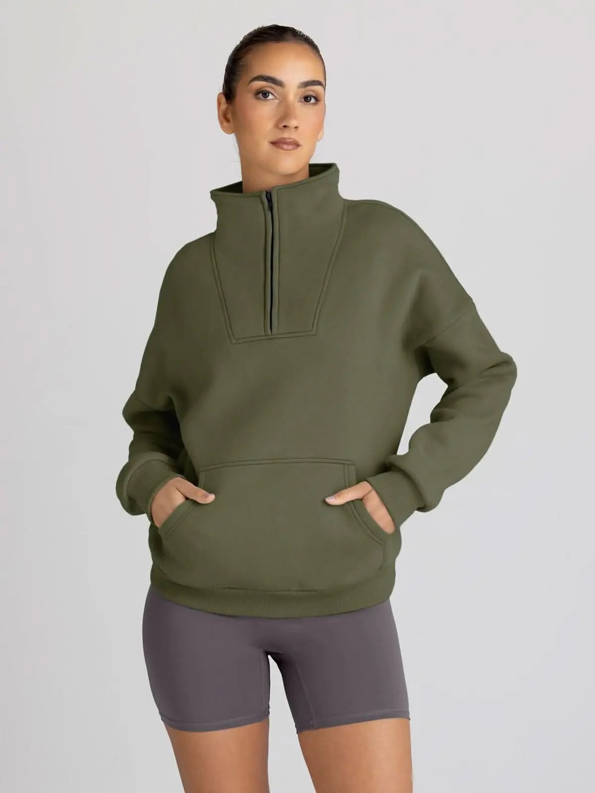 Love Salve Oversized Half Zip Sweatshirt — Cozy Fall Pullover