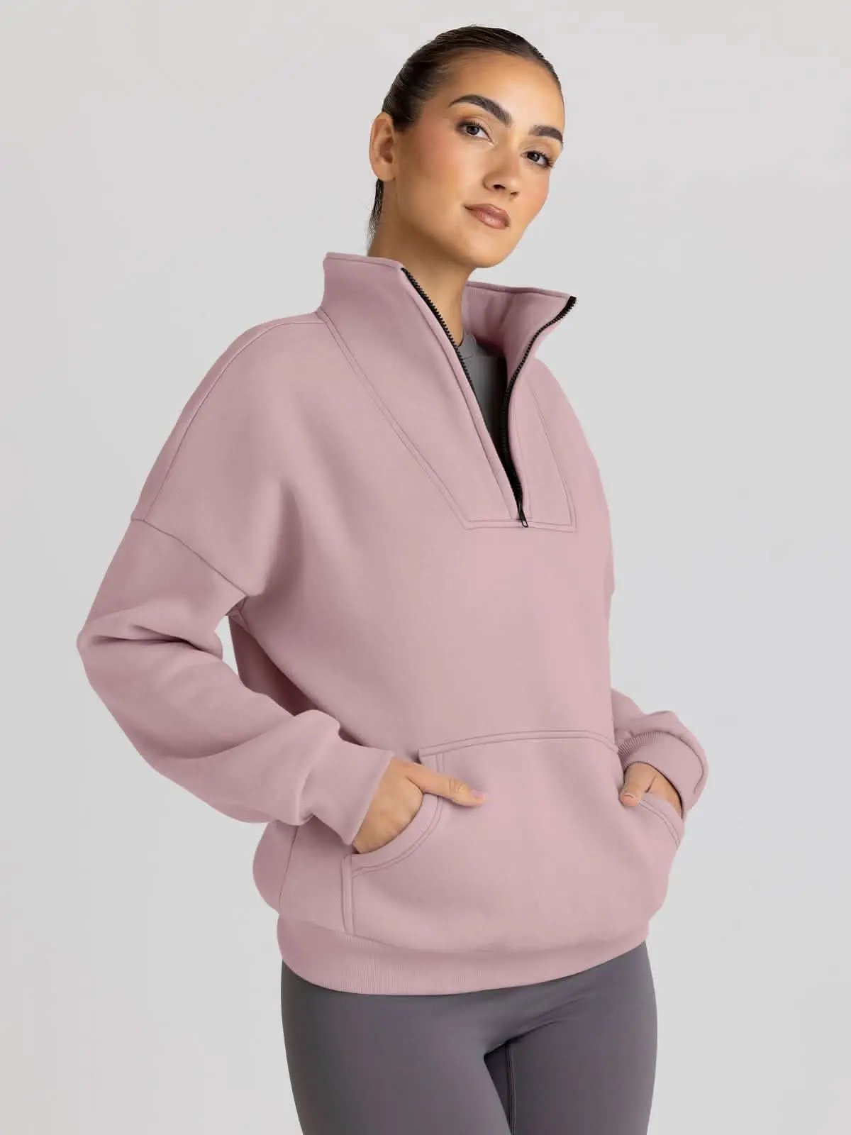 Love Salve Oversized Half Zip Sweatshirt — Cozy Fall Pullover