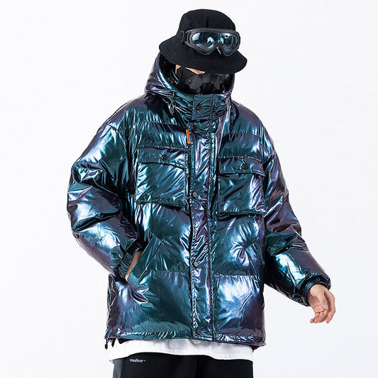 Parkas reflectantes oscuras de carga, chaquetas acolchadas de hip hop para hombre, abrigos Harajuku cortavientos, Techwear