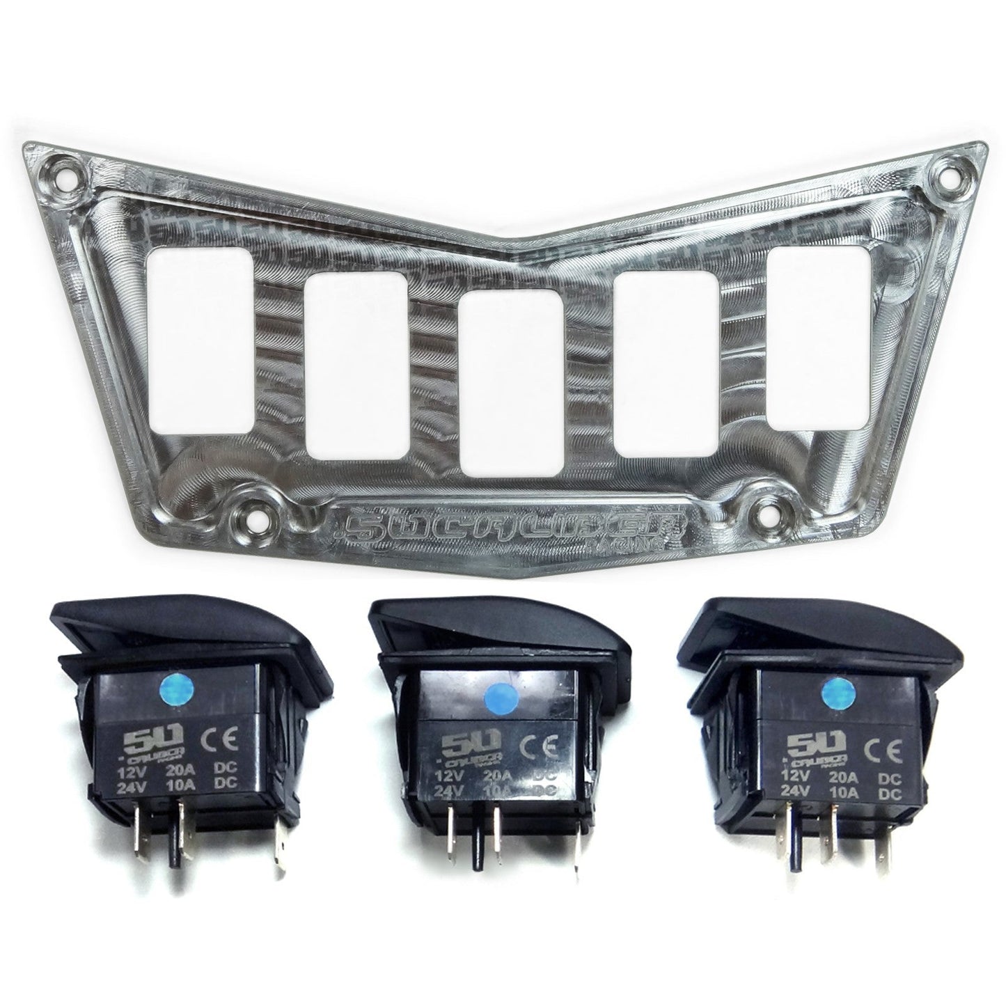 5 Switch Dash Panel Silver