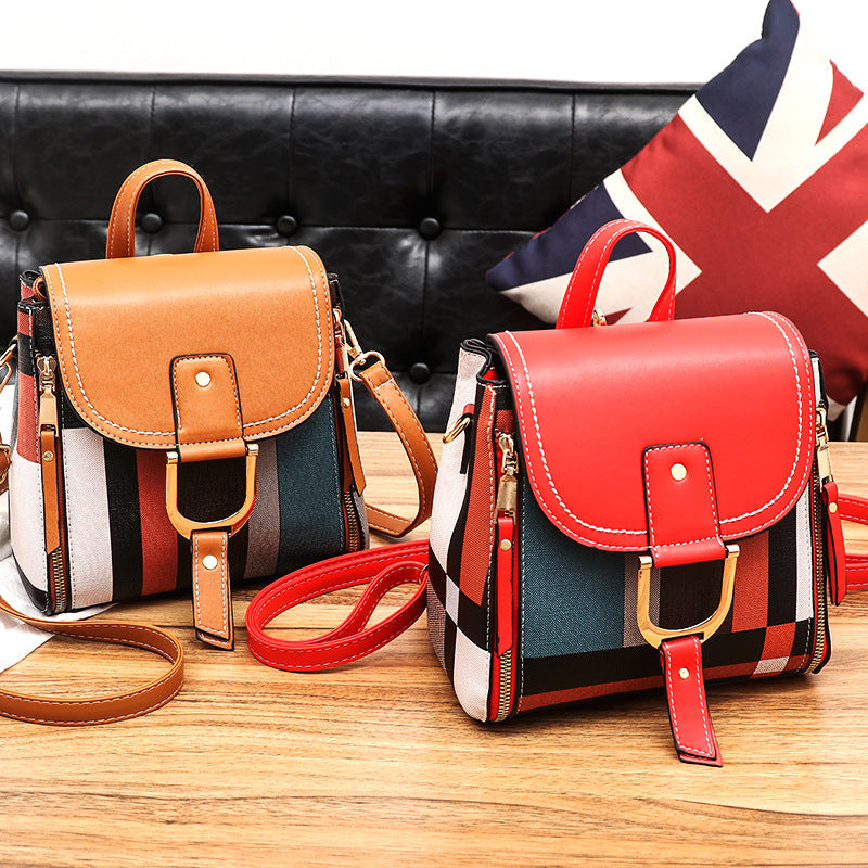 Women's PU Plaid Crossbody Bag