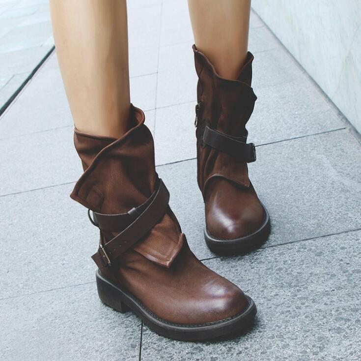 Round-Toe Buckle Shoes