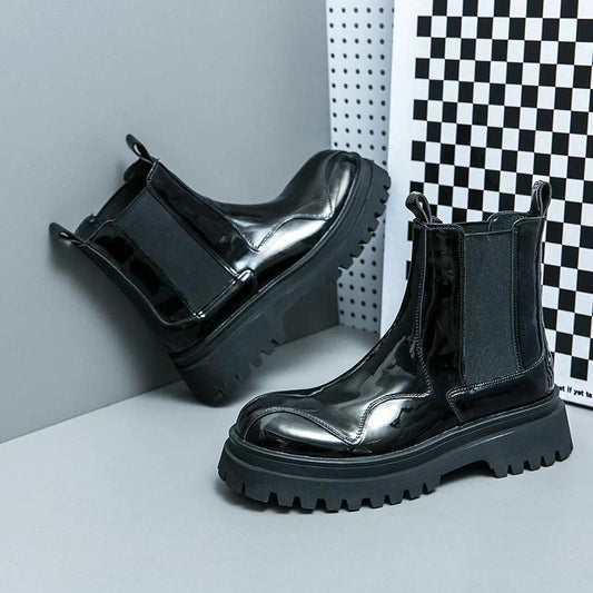 Botines para hombre con acabado brillante