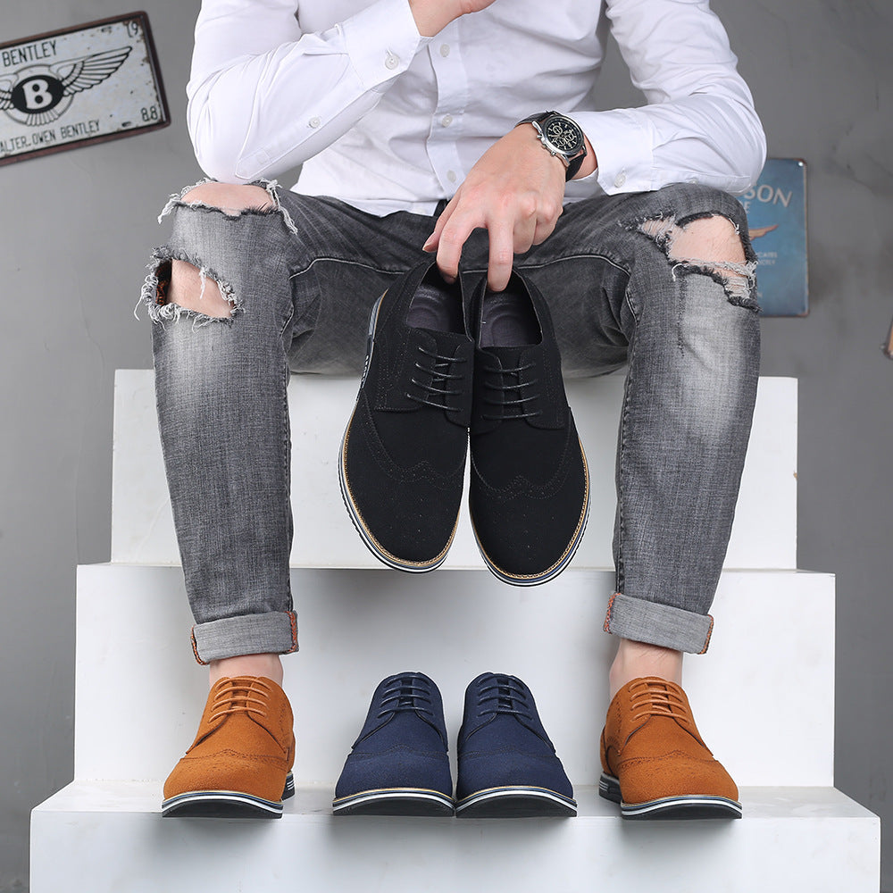 Men's Frosted Low-Top Suede Leather British Platforms