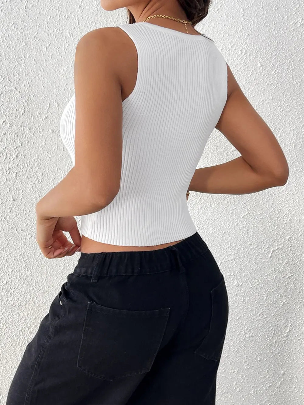 Bow Front Round Neck Tank