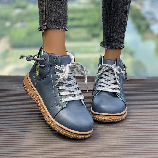 FitiqueFit Botas Martin de Tacón Plano para Mujer