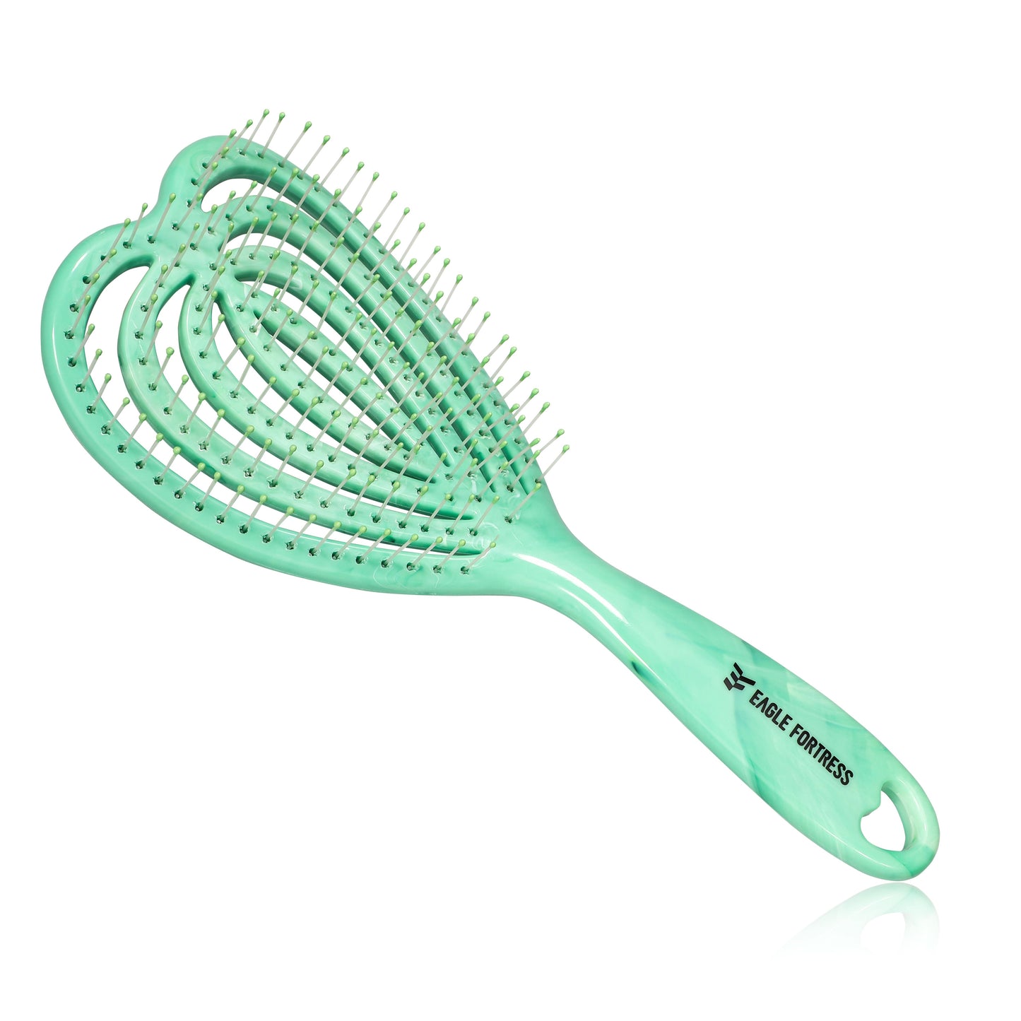 Eagle Fortress Curved Vented Hair Brush Green
