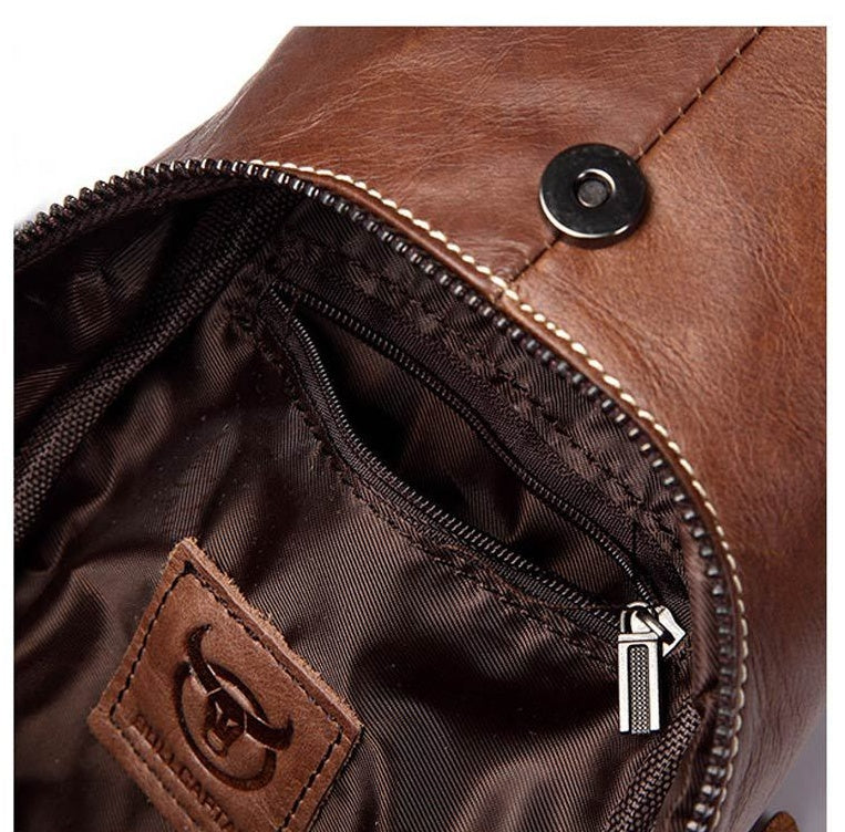 Men's Leather Crossbody Chest Bag Crossbody Bag