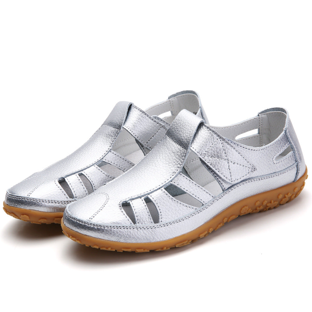 Women's Handmade Retro Soft Sole Leather Velcro Casual Shoes