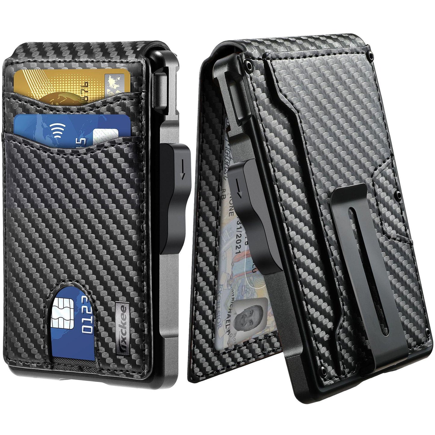 Carbon-Fiber Leather Card Holder Wallet Shoes
