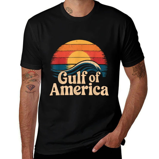 Camiseta cómoda de la playa con la bandera de Golfo de EE. UU. América para hombres y mujeres