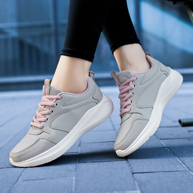 Zapatillas de cuero impermeables para mujer