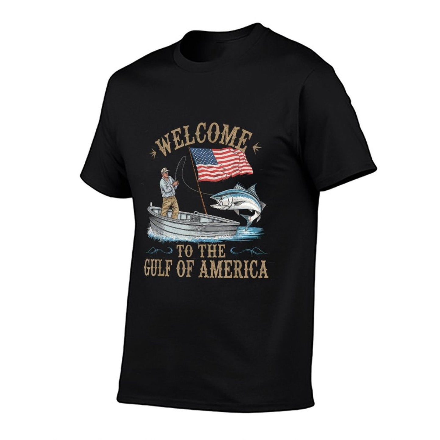 Gulf Of USA America Gift Men Women Flag Beach Versatile T-Shirt