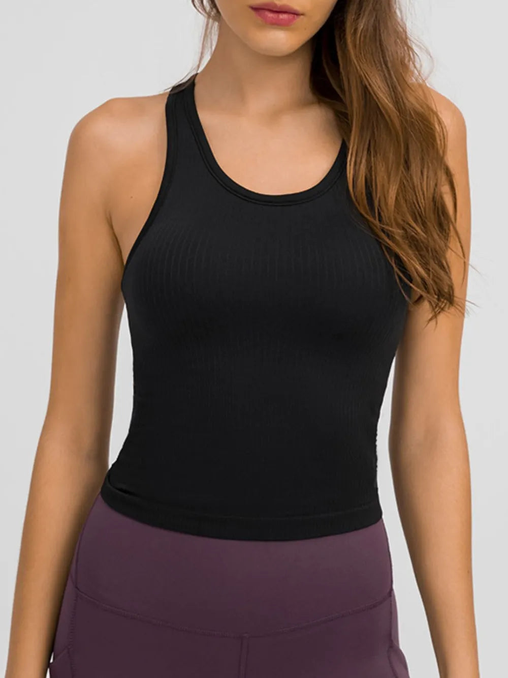 Camiseta sin mangas deportiva Millennia con espalda de nadador y cuello redondo