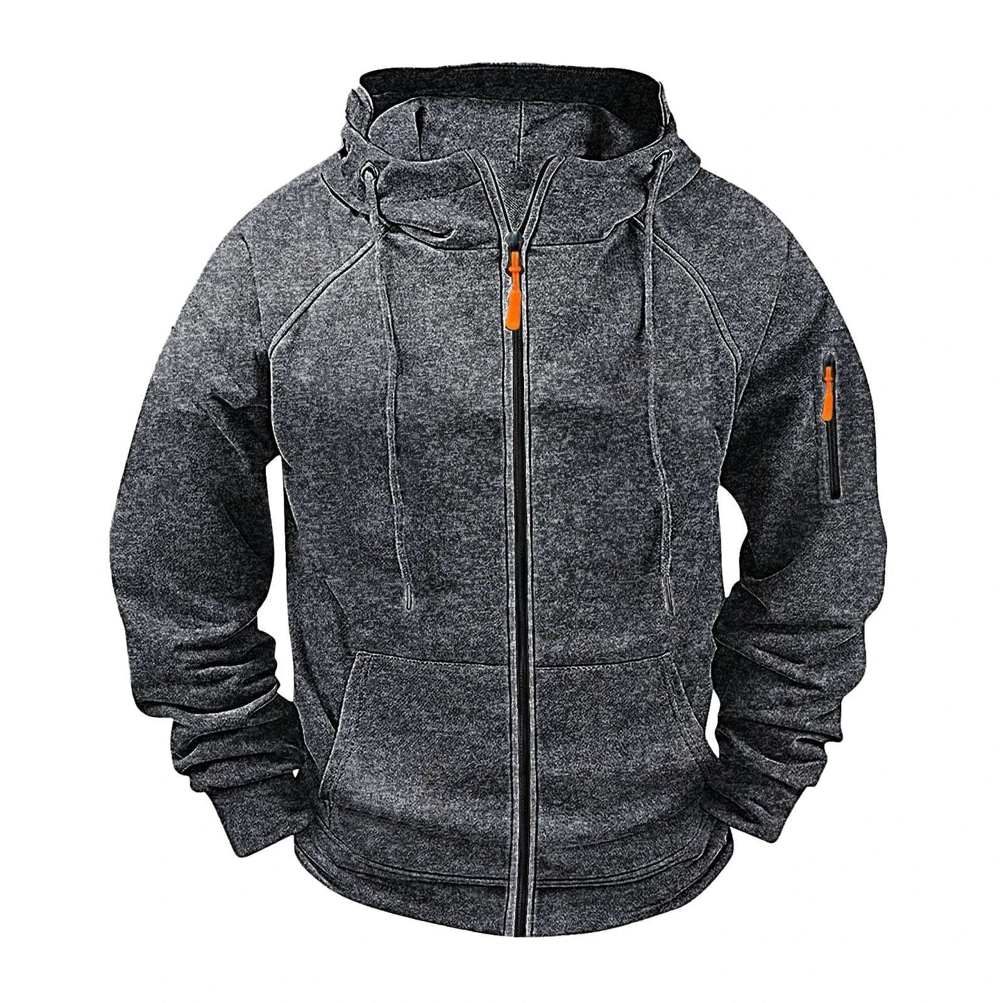 Men's Loose Leisure Hooded Zip-up Sweater