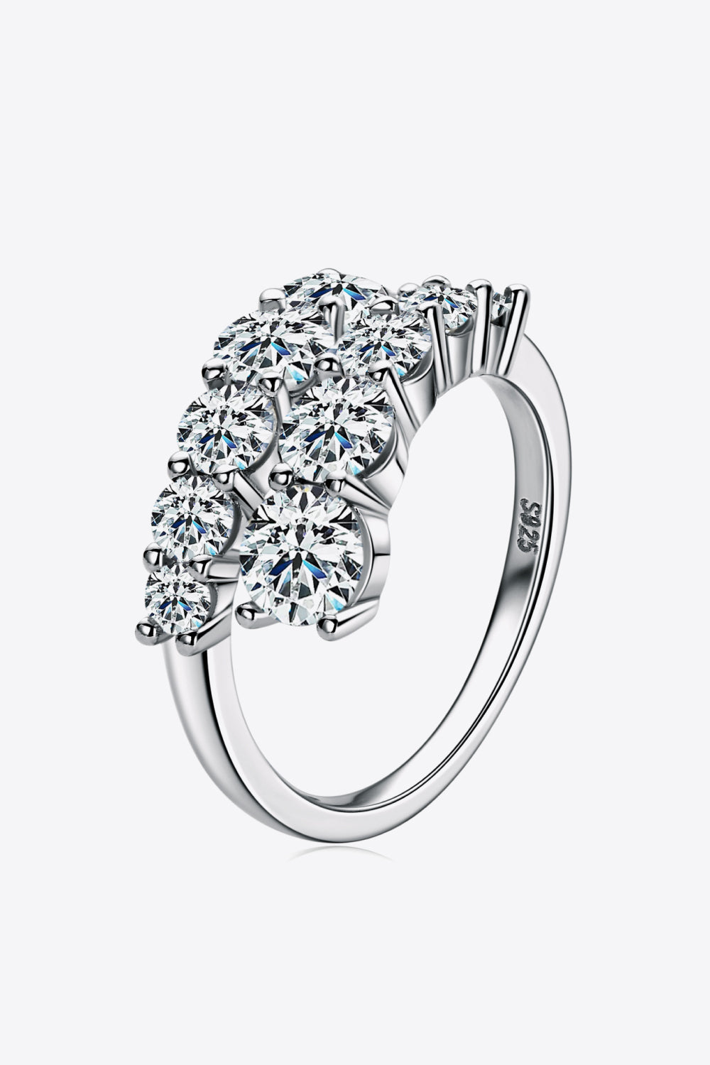 Anillo de plata de ley 925 Adored Moissanite
