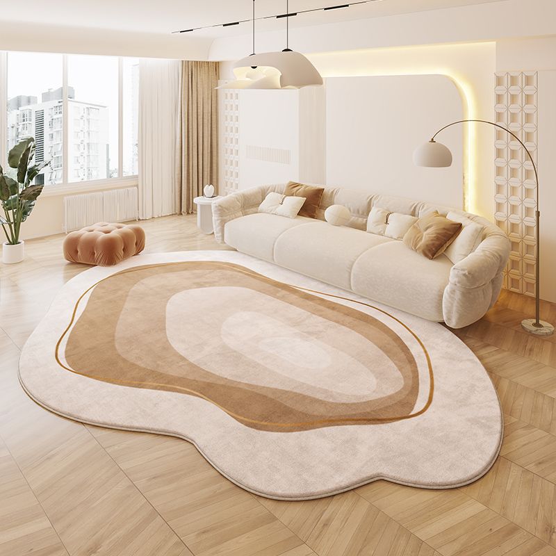 Cream Colored Stain-resistant And Easy To Maintain Cashmere Look Rug