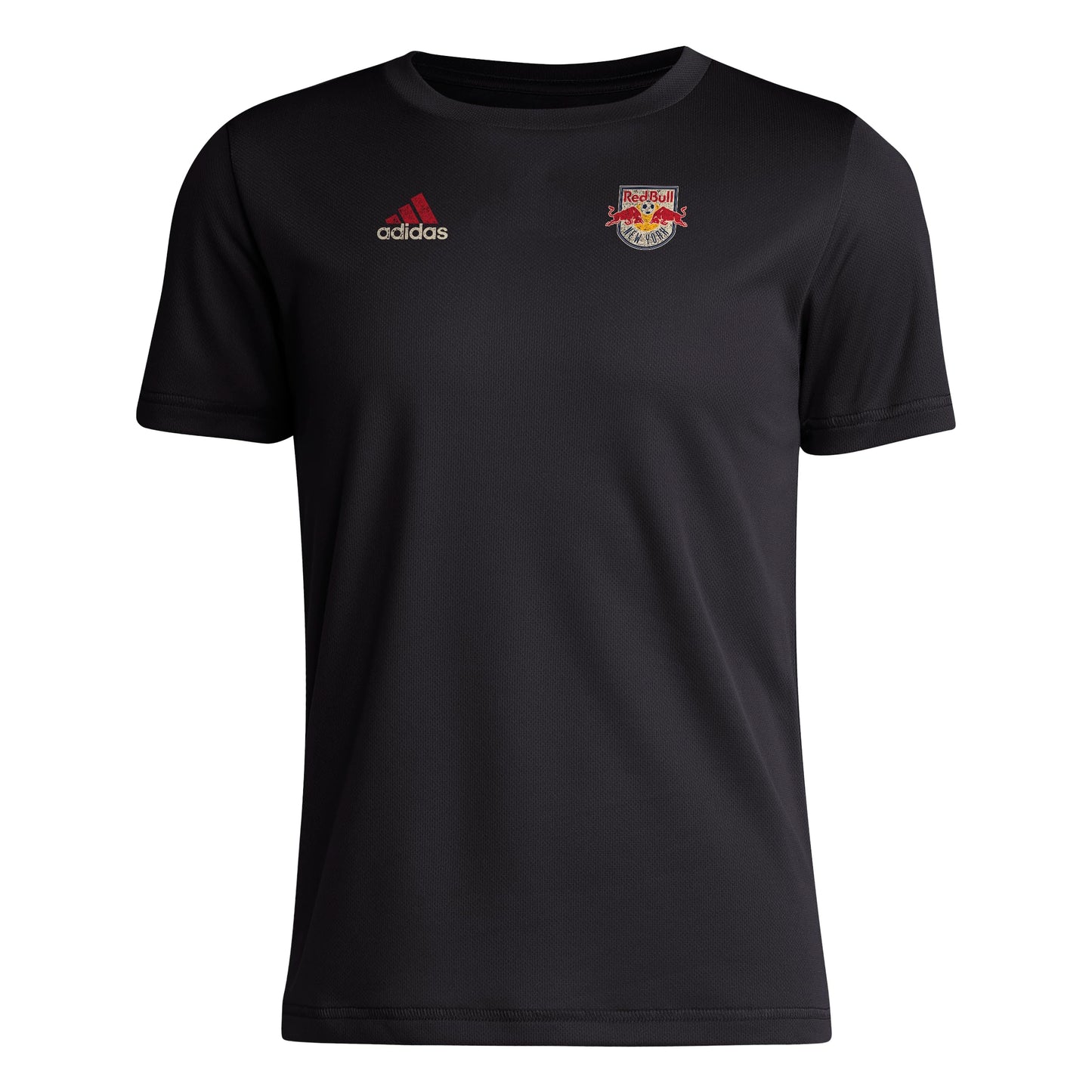 adidas Boys^Unisex Kids Short Sleeve Pre-Game T-Shirt Black/New York Red Bulls X-Large
