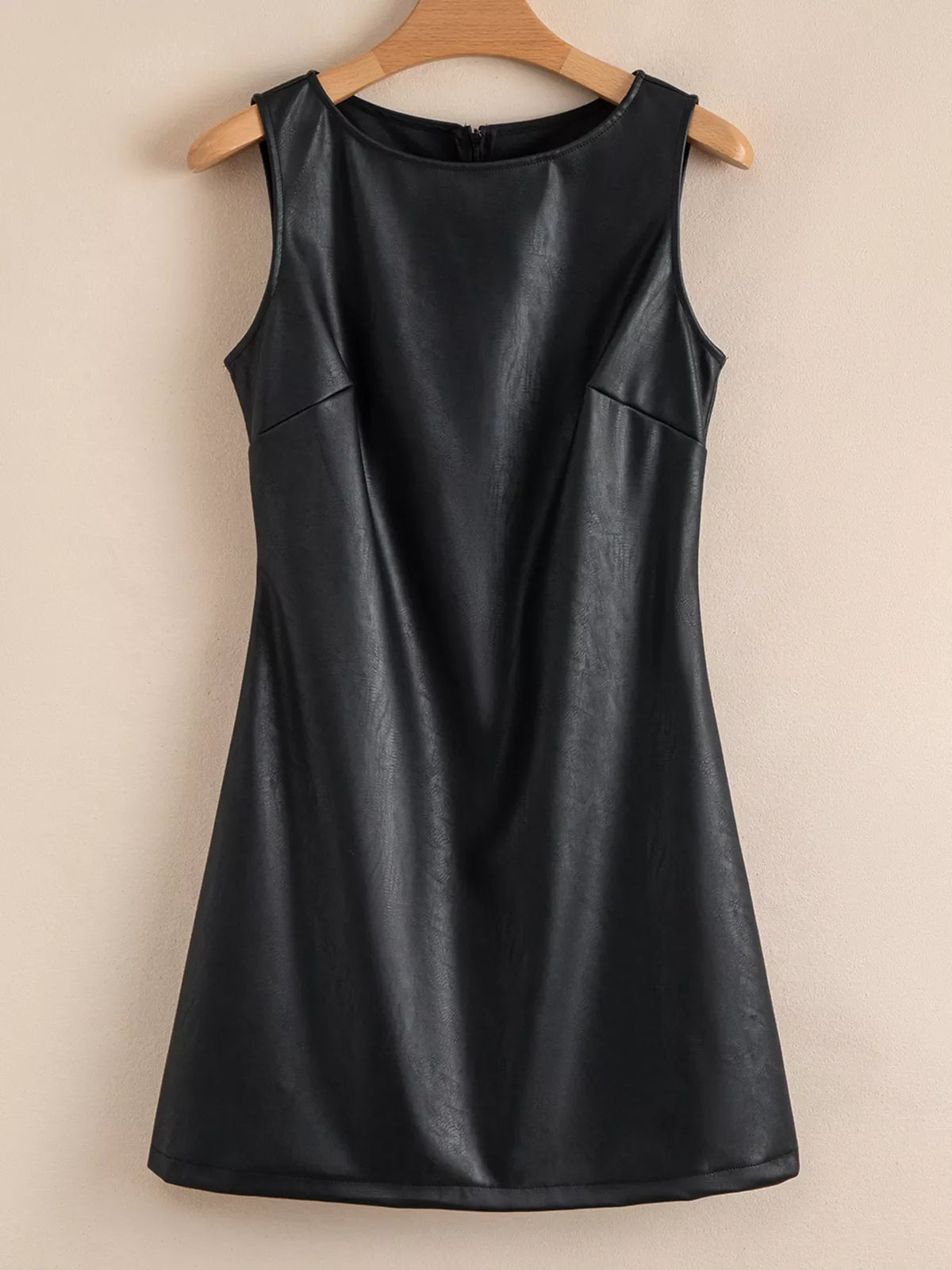 Vegan Leather Sleeveless Mini Dress