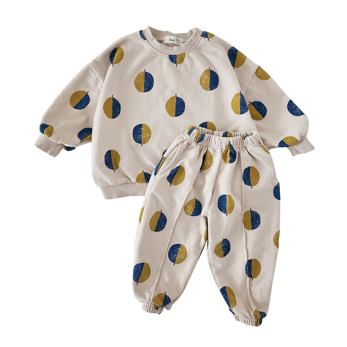 Large Balloon Print Sweatshirt Jogger Pants Children Suit