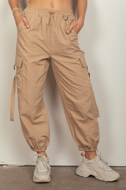 Pantalones cargo de tejido elástico en la cintura VERY J