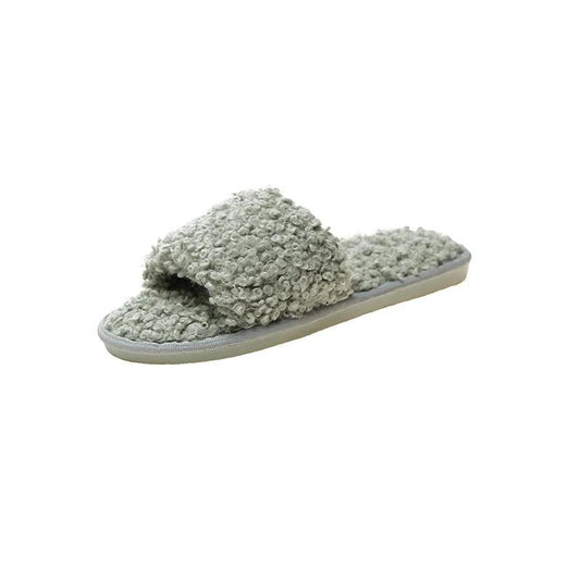 Pantuflas de algodón antideslizantes para mujer, modelo borrego